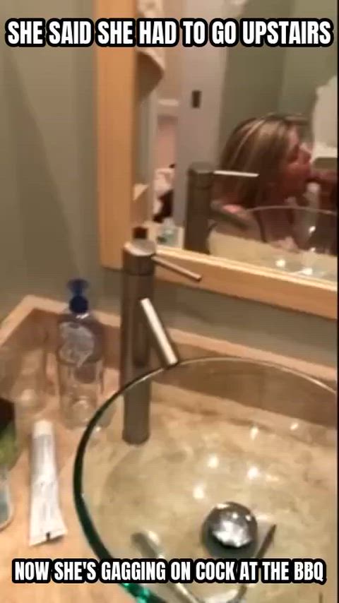 Captions Bathroom and Blonde — amateur