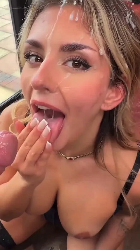 Covered In Cum Blonde and Cum — cum