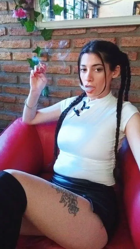 Brunette, Smoking and Tease — Transparent Clothing — amateur