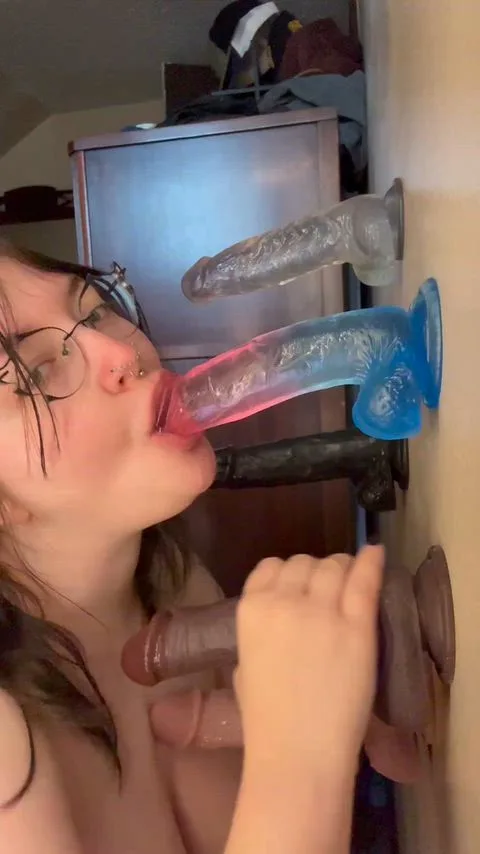 Girls With Glasses: Blowjob Dildo Fansly — amateur